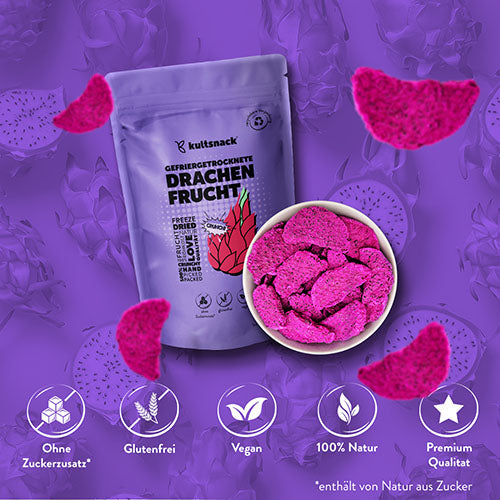 Gefriergetrocknete Drachenfrucht Scheiben