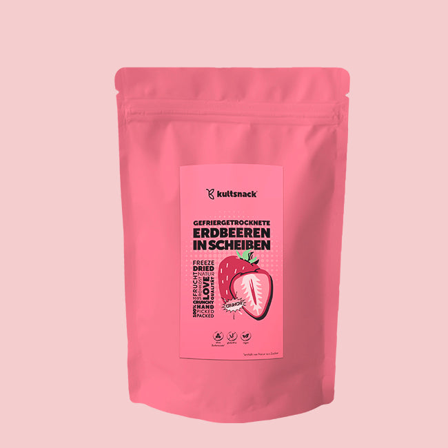 Gefriergetrocknete Erdbeeren in Scheiben
