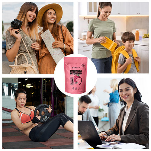 Gefriergetrocknete Erdbeeren in Scheiben