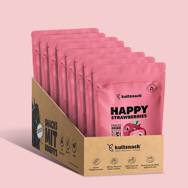 Gefriergetrocknete Erdbeeren in Scheiben