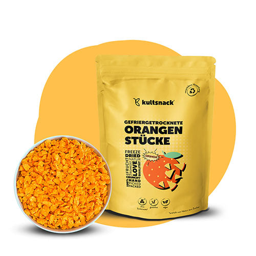 Gefriergetrocknete Orangen Stücke