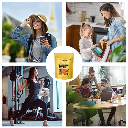 Gefriergetrocknete Orangen Stücke