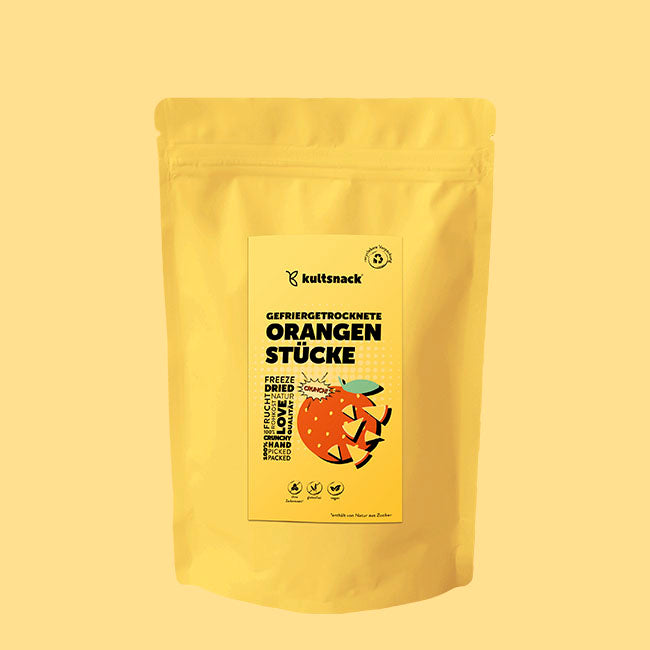 Gefriergetrocknete Orangen Stücke