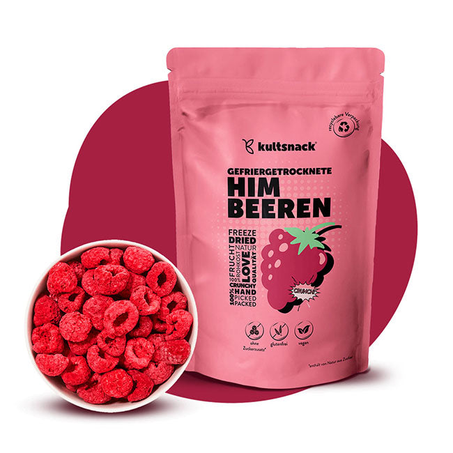 Gefriergetrocknete-Himbeeren